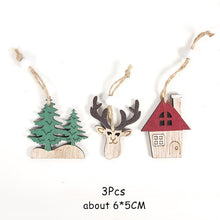 Load image into Gallery viewer, 2020 New Year Natural Xmas Elk Wood Craft Christmas Tree Ornament Noel Christmas Decoration for Home Wooden Pendant Navidad Gift