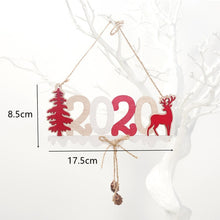 Load image into Gallery viewer, 2020 New Year Natural Xmas Elk Wood Craft Christmas Tree Ornament Noel Christmas Decoration for Home Wooden Pendant Navidad Gift
