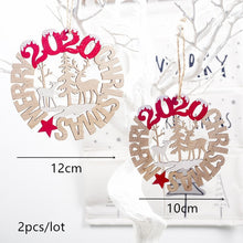 Load image into Gallery viewer, 2020 New Year Natural Xmas Elk Wood Craft Christmas Tree Ornament Noel Christmas Decoration for Home Wooden Pendant Navidad Gift