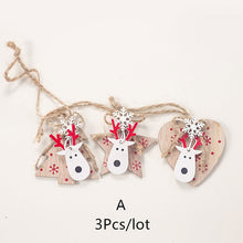 Load image into Gallery viewer, 2020 New Year Natural Xmas Elk Wood Craft Christmas Tree Ornament Noel Christmas Decoration for Home Wooden Pendant Navidad Gift