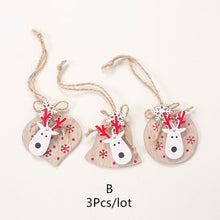 Load image into Gallery viewer, 2020 New Year Natural Xmas Elk Wood Craft Christmas Tree Ornament Noel Christmas Decoration for Home Wooden Pendant Navidad Gift