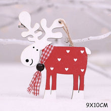 Load image into Gallery viewer, 2020 New Year Natural Xmas Elk Wood Craft Christmas Tree Ornament Noel Christmas Decoration for Home Wooden Pendant Navidad Gift