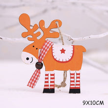Load image into Gallery viewer, 2020 New Year Natural Xmas Elk Wood Craft Christmas Tree Ornament Noel Christmas Decoration for Home Wooden Pendant Navidad Gift