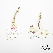 Load image into Gallery viewer, 2020 New Year Natural Xmas Elk Wood Craft Christmas Tree Ornament Noel Christmas Decoration for Home Wooden Pendant Navidad Gift