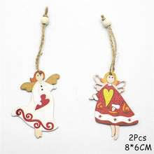 Load image into Gallery viewer, 2020 New Year Natural Xmas Elk Wood Craft Christmas Tree Ornament Noel Christmas Decoration for Home Wooden Pendant Navidad Gift